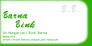 barna bink business card